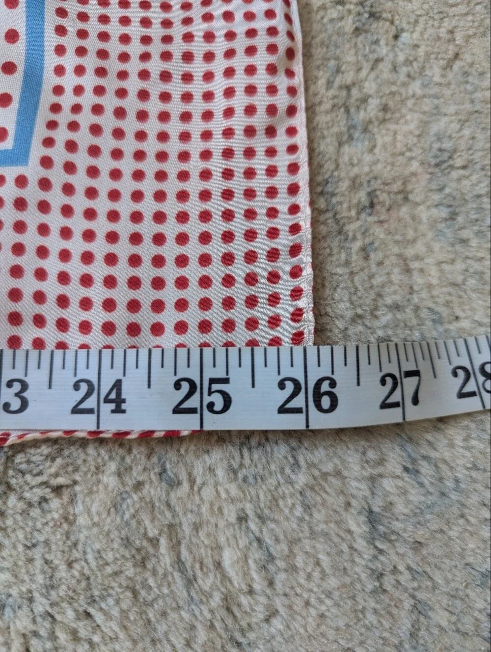 Vintage Inspired Red Polka Dot Square Silk Feel Scarf 26